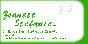 zsanett stefanics business card